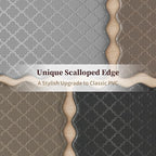 Arenarug Upgrade Scalloped Kitchen Mats for Floor 2PC, Gray Kitchen Rugs - Image 2