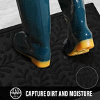 HIYARD Front Door Mat, Absorbent Dirt Trapping Welcome Door Mat Indoor Outdoor, Non Slip Entry Mat, Indoor Outdoor Door Mats, Fade Resistant, Low Profile Doormat for Entryway, 47×32, Black - Image 4