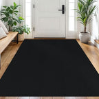 EARTHALL Washable Area Rug, Non Slip Entryway Rug, 4x6 Ft, Black Heather by Unknown