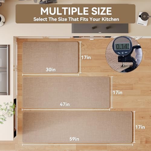 YDKGL Extra Long Kitchen Runner Rugs Kitchen Mat Non Slip Brown 17"x95" - Image 2