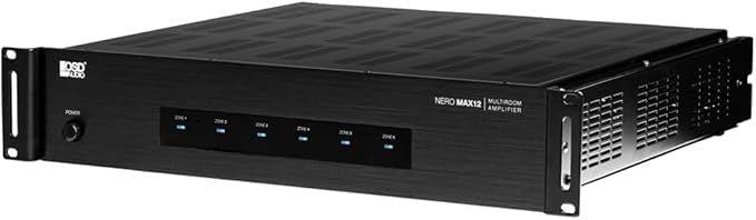 OSD Audio Nero Max12: 6-Zone, 6-Source Amplifier 80W Power, Multi-Room Audio Control, App Integration for iOS & Android, Expand up to 18 Zones, Control4 Driver Support