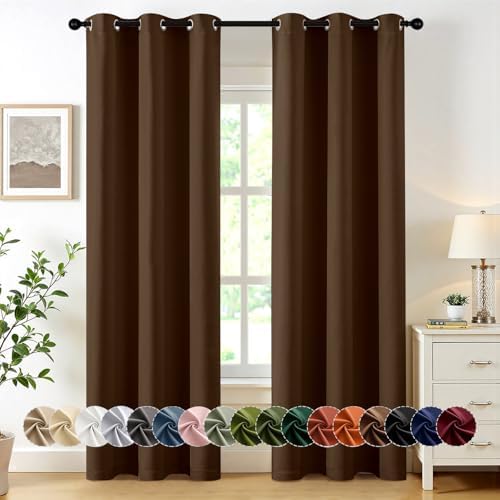 MIULEE Blackout Curtains for Bedroom 2 Panels 40 x 72 Inch Long Brown by MIULEE