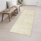 2.6x8 Washable Runner Rug：Modern Abstract Kitchen Soft Carpet Beige - Image 3