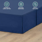Bare Home Bed Skirt 15-Inch Drop 1800 Ultra-Soft (Twin, Dark Blue) - Image 3