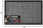 GORILLA GRIP WeatherMAX Door Mat, Indoor Outdoor Use, 47x35, Silver Chevron - Image 2