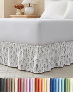 CGK Wrap Around Dust Ruffle Bed Skirt - Full Size, 15" Inch, Plants by CGKUnlimited