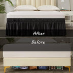 MEILA Wrap Around Elastic Bed Skirt for Twin & Full Beds, 14" Drop, Black - Image 5
