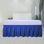 PureFit Wrap Around Ruffled Bed Skirt, Classic Blue, Queen/King - 22" Drop - Image 2