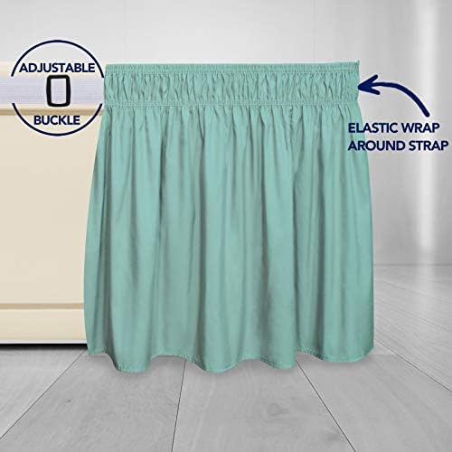PureFit Wrap Around Ruffled Bed Skirt, Baby Blue, Twin/Full - 22" Drop - Image 4