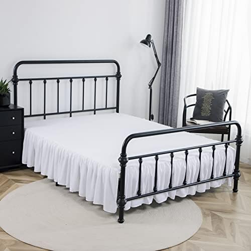 Bed Skirt Queen Size Ruffled Bed Skirt with Split Corners - Image 2