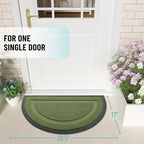 OLANLY Half Circle Front Door Mat Outside 29.5x17 All-Season Rubber Doormat - Image 2