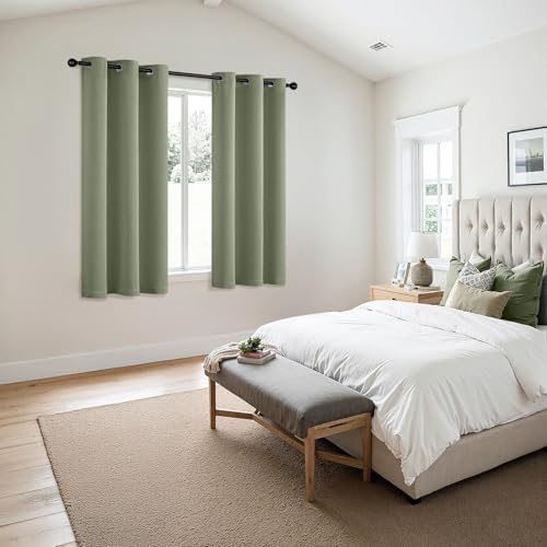 MIULEE Blackout Curtains for Bedroom 2 Panels 40 x 63 Inch Long Sage - Image 6