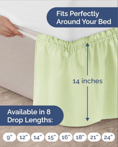 CGK Wrap Around Bed Skirt - College Dorm Room - 14" Inch, Twin/Twin XL - Image 4