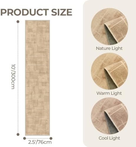 2'6''x10' Runner Rug Non Slip,Washable Kitchen Rugs,Brown - Image 2