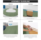 Wrap Around Queen Bed Skirt, Easy Fit Elastic Belt, 16 Inch Drop, Sage - Image 4