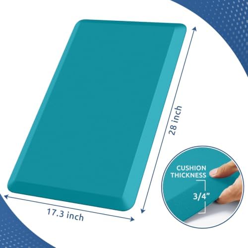 KitchenClouds Kitchen Mat Cushioned Anti Fatigue Kitchen Rug Non Slip Standing Mat Comfort Floor Mats for Sink Office (17.3"x28"- 0.8inch,Green) - Image 2