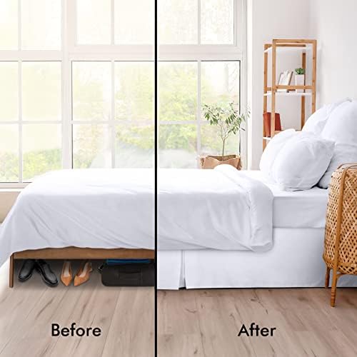 Utopia Bedding Base Valance Sheet Small Double- Soft Brushed Polyester-Microfibre - Pleated - Fits Under The Mattress & Down to The Floor - Bed Base Skirt (White) - Image 3