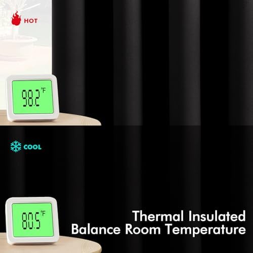 MIULEE Blackout Curtains for Bedroom Bathroom 2 Panels 40" x 78" Long Black - Image 3