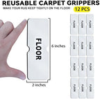 Reusable Rug Tape Grippers,Carpet Tape No Damaging for Hardwood Floors 12Pc - Image 2