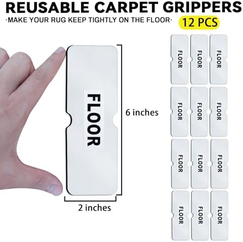 Reusable Rug Tape Grippers,Carpet Tape No Damaging for Hardwood Floors 24Pc - Image 2