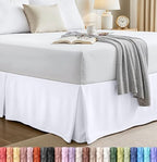 Twin Size Pleated Bed Skirt, Hides Under-Bed Storage 15 Inch Drop, White by UTOPIABEDDING