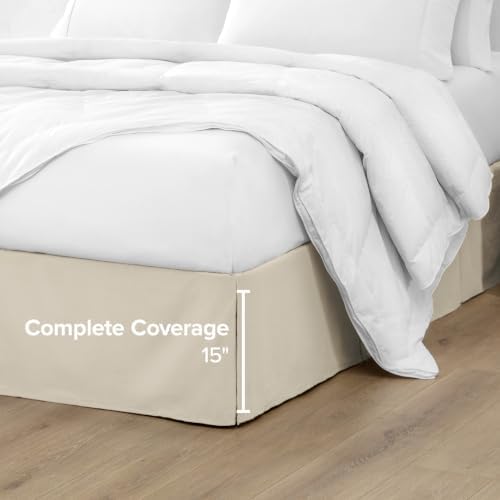 Bare Home Bed Skirt 15-Inch Drop 1800 Ultra-Soft (King, Sand) - Image 5