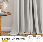 MIULEE Blackout Curtains for Bedroom 2 Panels 40x54 Inch Long Natural White - Image 5