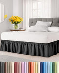 CGK Wrap Around Dust Ruffle Bed Skirt - King Size, 15" Inch, Black by CGKUnlimited