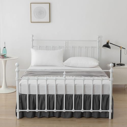 Bed Skirt Twin Size Ruffled Bed Skirts with Split Corners - Image 5