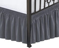 Wrap Around King Size Bed Skirt Split Corner 17" Drop-Elastic Dust Ruffle by Biscaynebay