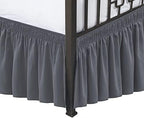 Wrap Around King Size Bed Skirt Split Corner 17" Drop-Elastic Dust Ruffle by Biscaynebay