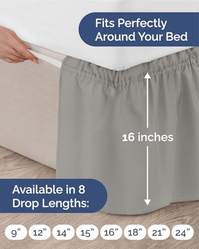 CGK Wrap Around Bed Skirt - College Dorm Room - 16" Inch, Twin/Twin XL - Image 4