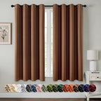 MIULEE Blackout Curtains for Bedroom 2 Panels 50 x 63 Inch Cappuccino Brown by MIULEE