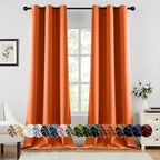 MIULEE Fall Blackout Curtains for Bedroom 2 Panels 40 x 96 Inch Long Orange by MIULEE