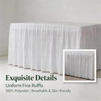 Dorm Bed Skirt Twin XL 42" Drop, College Dorm Room Essentials, White - Image 2