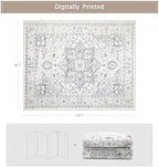 8x10 Washable Area Rugs for Living Room,Bedroom,Dining Room(Grey-Ivory) - Image 2
