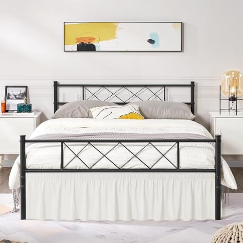 Wrap Around King Size Bed Skirt Split Corner 15" Drop-Elastic Dust Ruffle - Image 5