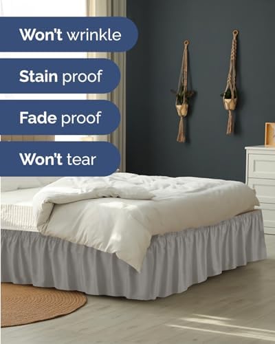 CGK Wrap Around Bed Skirt - College Dorm Room - 18" Inch, Twin/Twin XL - Image 5