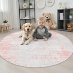 Round Area Rug Living Room: 5 ft Modern Washable Indoor Carpet - Image 3