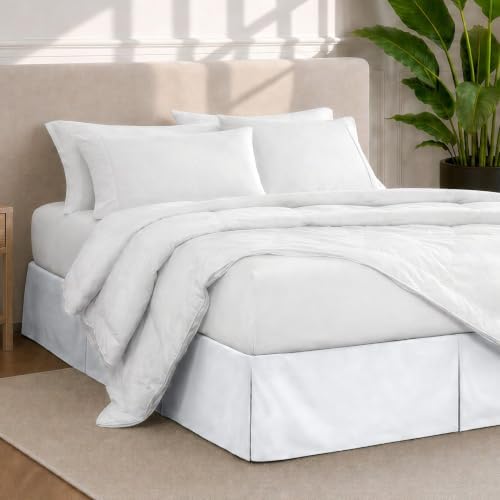 Bare Home Bed Skirt 15-Inch Drop 1800 Ultra-Soft (Full XL, White) - Image 2