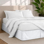 Bare Home Bed Skirt 15-Inch Drop 1800 Ultra-Soft (Full XL, White) - Image 2