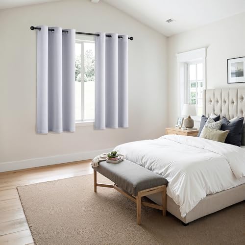 MIULEE Blackout Curtains for Bedroom 2 Panels 40x54 Inch Long Greyish White - Image 6