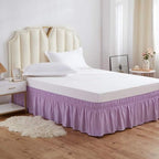 MEILA Wrap Around Bed Skirt for Queen & King Beds, 18" Drop,Light Purple - Image 2