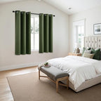 MIULEE Blackout Curtains for Bedroom 2 Panels 34 x 63 Inch Long Olive Green - Image 6