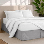 Bare Home Bed Skirt 15-Inch Drop 1800 Ultra-Soft (Twin, Light Grey) - Image 2