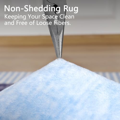Ompaa Living Room Rug 5x8 Blue Area Rug Machine Washable Rug Non Slip Indoor Large Rugs for Bedroom, Classroom, College Dorm, Farmhouse, Dining Room, Kids Playroom - Image 7