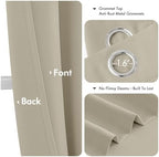 MIULEE Blackout Curtains for Bedroom 2 Panels 40 x 63 Inch Long Sand - Image 4