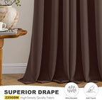 MIULEE Blackout Curtains for Bedroom 2 Panels 40 x 63 Inch Long Dark Brown - Image 5