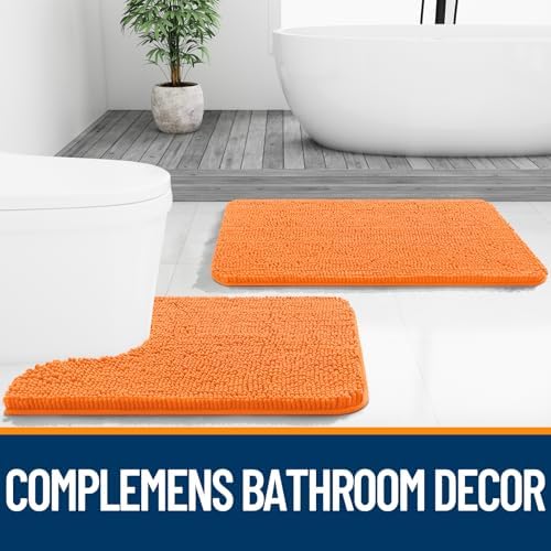 OLANLY Toilet Rugs U-Shaped 24x20, Soft Absorbent Chenille Contour Rugs - Image 7