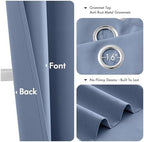 MIULEE Blackout Curtains for Bedroom 2 Panels 40 x 54 Inch Long Denim Blue - Image 4